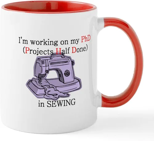 Vista 34 de CafePress Knitting Phd (Projects Half D Mug 11 oz (11.0 fl oz) Taza de café de cerámica