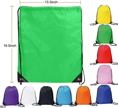Vista 2 de Drawstring Backpack Bulk 20 Pcs Draw String Backpack Bags DIY Gym Sports Traveling Yoga Cinch Bag Sackpack Drawstring (10 Color multi color)