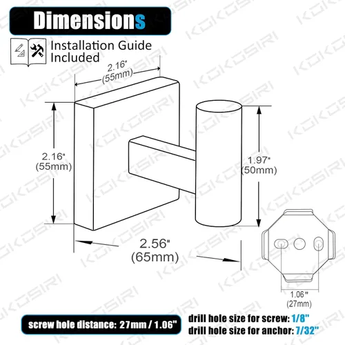 Vista 2 de KOKOSIRI Ganchos para batas de baño, ganchos para toallas, ganchos montados en la pared, accesorios de baño, paquete de 2 unidades, color negro