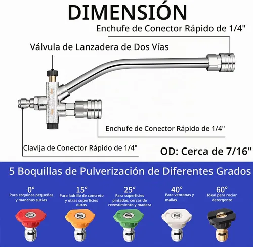 Vista 2 de Selkie - Cañón de espuma con doble accesorio de punta, limpiador a presión ajustable con espátula de espuma con accesorio de doble conector, 5