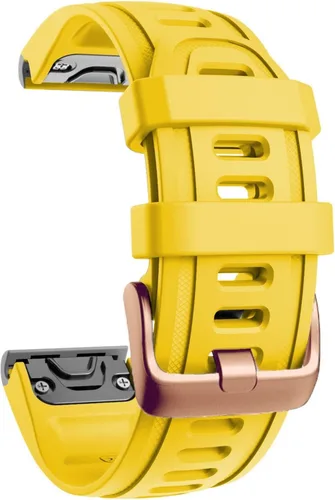 Vista 5 de Correa de reloj de liberación rápida pulsera de silicona para Garmin Fenix 5S 5X 5Plus 6S 6X 6 Pro oro rosa hebilla pulsera deportiva