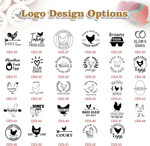 Vista 5 de Terwex Sellos de huevos personalizados para huevos frescos, sello de huevo personalizado con tu marcador de marca único, sello de huevo de larga