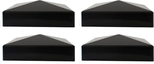 Vista 21 de Tapa para poste de valla de vinilo piramidal de plástico de 5 x 5 (5.000 in x 5.000 in), color negro o blanco, múltiples cantidades para postes