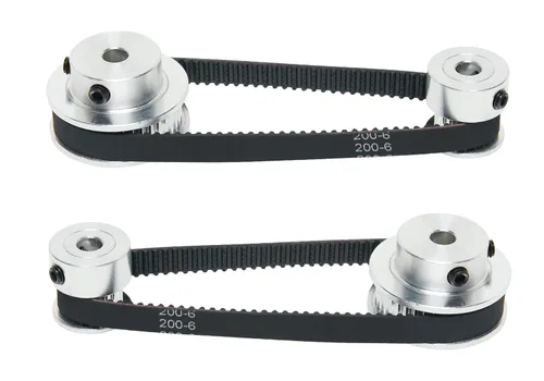 Vista 12 de Juego de 2 piezas 2GT Polea de distribución de aluminio 20 y 36 dientes 5 mm de orificio Rueda sincrónica con 2 piezas Longitud de 200 mm, ancho