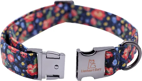 Vista 72 de Collar de perro Lionheart Glory, collar de perro rosa con flor, lindo collar para mascotas con patrón floral ajustable para perros pequeños Rosado