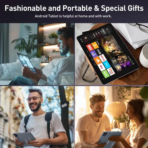 Vista 9 de DOMATON Tabletas, tableta Android de 10.1 pulgadas con 14 GB de RAM 128 GB ROM 1280 * 800 pantalla Incell, procesador octa-core batería de 7000 mAh