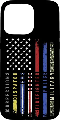 Vista 31 de First Responder Hero Flag Nurse EMS Police Fire Brigade - Carcasa militar para iPhone 17