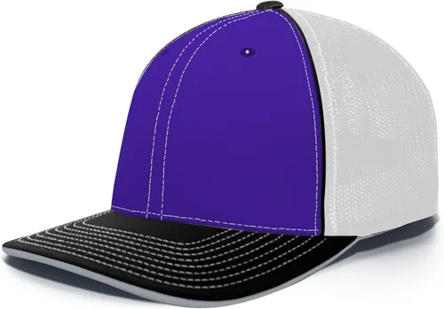 Vista 45 de Pacific Headwear Gorra unisex Pacific Headwear Trucker Flexfit® para adultos Grafito/Negro/Negro