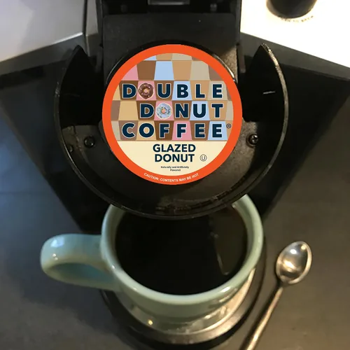 Vista 57 de Double Donut Coffee Cápsulas de Café Half Caff, Cápsulas de Café de Media Cafeína de Porción Individual para Cafeteras Keurig K Cup, Tostado Medio