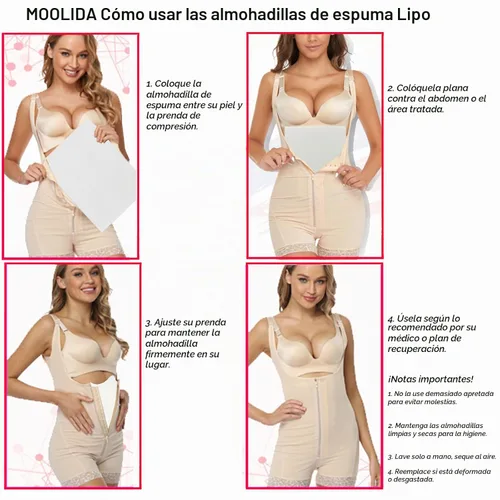 Vista 7 de Paquete de 3 Espumas Lipo - Tabla Abdominal Post Cirugía para Uso con Prendas de Compresión Abdominal Aplanadoras Post Cirugía de Liposucción