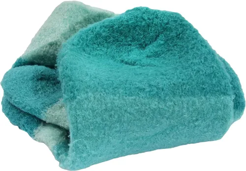 Vista 2 de BambooMN Calcetines de spa de nailon mullidos con infusión de aloe para mujer, talla 4-8, aguamarina, 3 pares