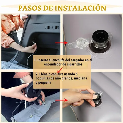 Vista 5 de Para 5 asientos Tesla Modelo Y (juniper incluido) 3 X S Colchón inflable de camping con bomba de aire para Tesla Modelo Y 3 X S Accesorios