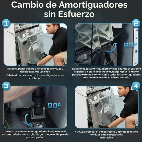 Vista 8 de 383EER3001E Reemplazo de amortiguador de arandela para arandelas LG - Paquete de 3