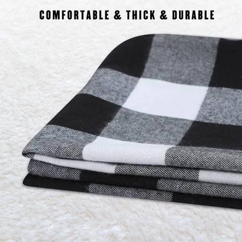 Vista 7 de Cootato Fundas de almohada de Navidad, juego de 2 fundas de almohada de algodón con diseño de búfalo blanco y negro, 18 x 18 pulgadas, para sofá