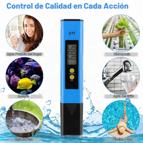Vista 4 de Medidor de pH para agua de cultivos hidropónicos, medidor digital de ph alta precisión 0.01 con rango de medición de pH 0-14, medidor de bolsillo
