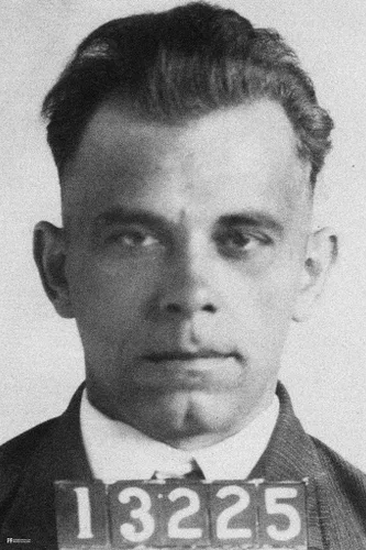 Vista 2 de Laminado John Dillinger Mug Shot Old School Gangster Famoso Mugshot Bank Robber Mobster Retrato Criminal Vintage en blanco y negro Póster de fotos