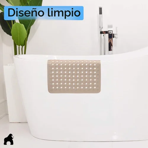 Vista 9 de GORILLA GRIP - Alfombrilla patentada cuadrada para cabina de ducha, alfombrillas pequeñas para el piso de la bañera para duchas de pie, ventosas