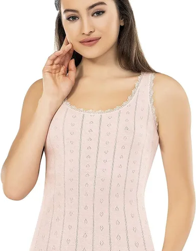 Vista 27 de VAVONNE Camiseta sin mangas tipo camisola para mujer, toda de algodón, aireada, suave y cómoda