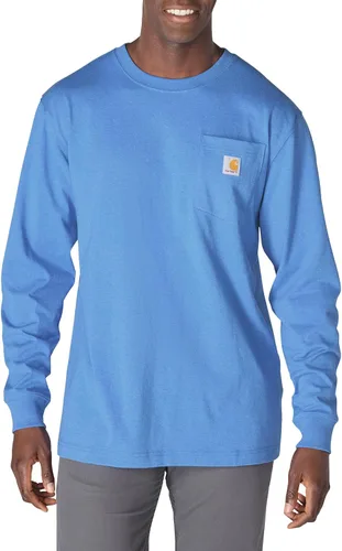 Vista 16 de Carhartt Camiseta de trabajo de manga larga con bolsillo para hombre Negro