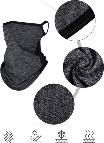 Vista 5 de SATINIOR 4 piezas de polaina para el cuello con ganchos para las orejas, antideslizante, transpirable, protección UV, pasamontañas para la cabeza