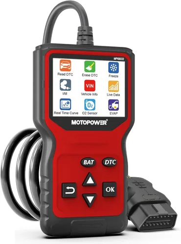 Vista 9 de MOTOPOWER MP69033 Pro OBD2 Escáner Lector de Código, Herramienta de Diagnóstico de Luz de Falla del Motor con Probador de Batería