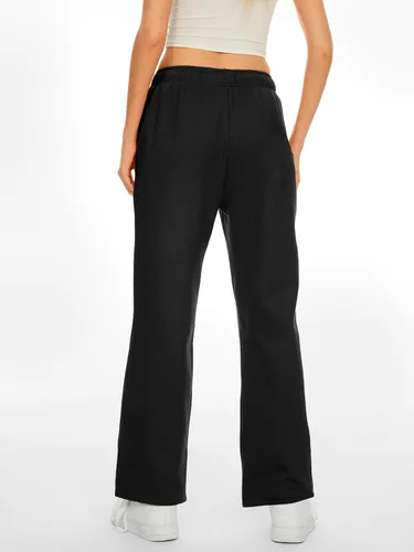 Vista 4 de AUTOMET Pantalones deportivos con forro polar para mujer, pantalones anchos y rectos
