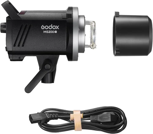 Vista 6 de Godox MS300V 300Ws GN58 Compact Studio Strobe Flash Monolight con montaje Bowens, lámpara de modelado LED, sistema inalámbrico X 2.4G, 5600K 1.3s