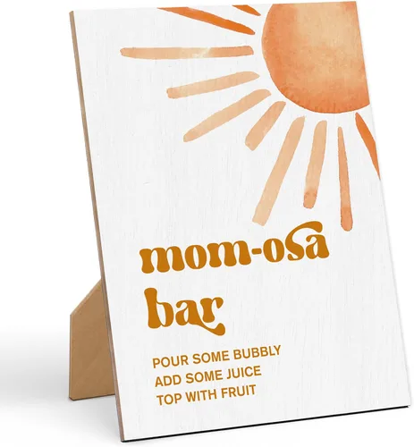 Vista 9 de Letrero decorativo de madera con texto en inglés «Here Comes The Sun», 8 x 11 pulgadas, decoración de mesa neutra de género para decoración de baby