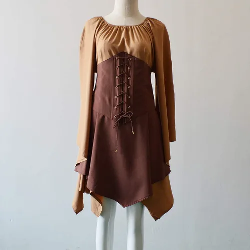 Vista 2 de Cbcbtwo Vestido renacentista para mujer 2023, corsé gótico, disfraz de Halloween, manga mariposa, vestido steampunk para fiesta de cóctel