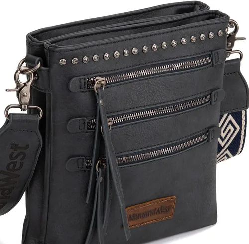 Vista 6 de Montana West Crossbody Purses and Handbags for Women, Medium Size Double Compartments with Adjustable Guitar Strap