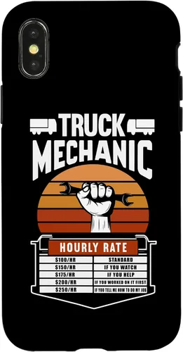 Vista 4 de Funda para mecánico de camiones para iPhone 15 con tarifa laboral por hora