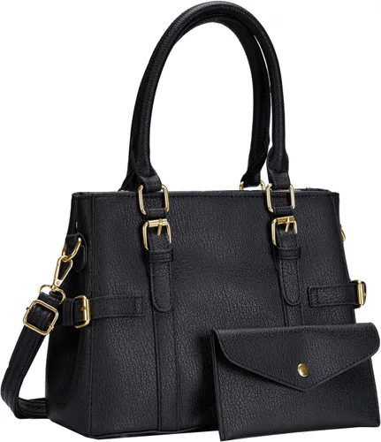 Vista 11 de Bolsos de mano de cuero de moda para mujer, bolso de hombro, asa superior, bolso de otoño