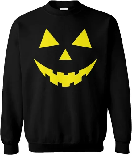 Vista 13 de Pumpkin Face - Sudadera unisex con cuello redondo para Halloween Negro - Traje de esqueleto