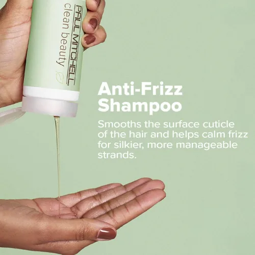 Vista 2 de Paul Mitchell Clean Beauty Anti-Frizz Shampoo, Smoothes Hair, Calms Frizz, For Textured, Frizz-Prone Hair