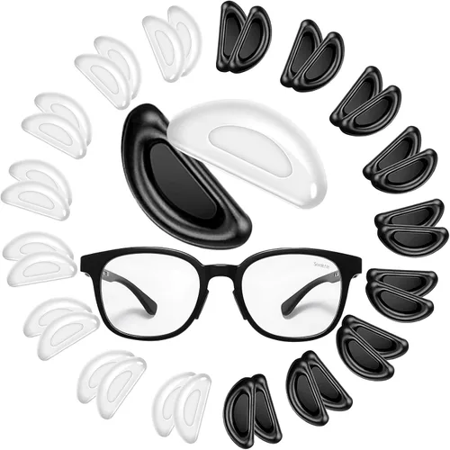 Vista 8 de 20 pares de almohadillas de nariz para lentes – 0.039 pulgadas de silicona ultra fina antideslizante para pegar en la nariz, almohadillas adhesivas