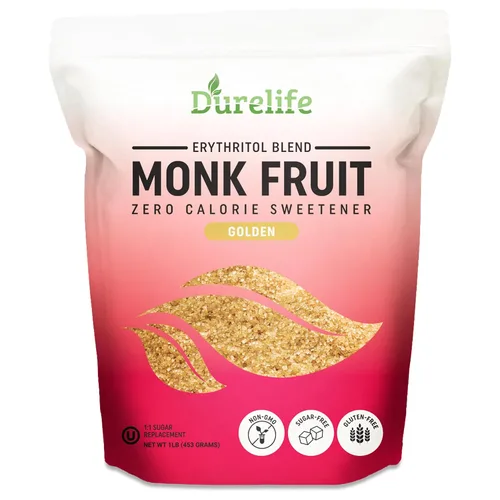 Vista 16 de DureLife Edulcorante de Fruta del Monje, Clásico - Sustituto del Azúcar Blanco, Compatible con Dieta Keto, Reemplazo de Azúcar 1:1, Cero Calorías