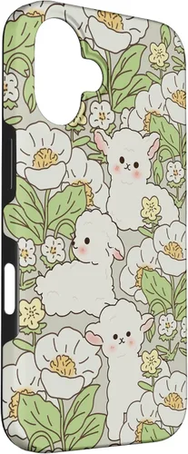 Vista 3 de Funda para iPhone 16 con diseño de oveja, cordero, margarita, granjero