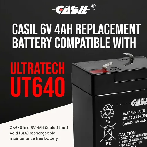 Vista 2 de Casil Batería de repuesto de 6V 4Ah compatible con Jialee JL3-XM-4 2 Pack