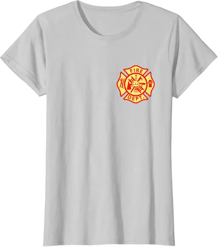 Vista 18 de Camiseta con logotipo de bomberos con símbolo de bombero, Negro