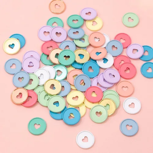 Vista 5 de Craftelier - Anillos de Disco M Metálicos con Corte de Troquel en Forma de Corazón para Encuadernación de Scrapbooking para Planners, Agendas