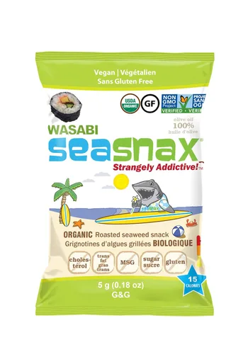 Vista 13 de SeaSnax Bocadillo de algas tostadas orgánicas, original, 0.18 onzas (paquete de 6)
