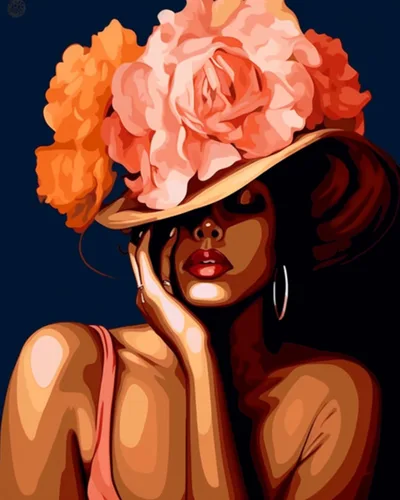 Vista 9 de Tucocoo Kit de pintura africana por números para niñas negras, lienzo de 16 x 20 pulgadas, pintura al óleo para niños, estudiantes, adultos