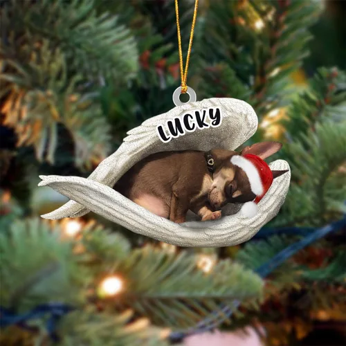 Vista 152 de Ángel durmiente de Afghan Hound para Navidad, adorno personalizado con el nombre del perro, adorno de Navidad personalizado para amantes de perros