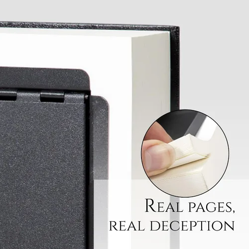 Vista 4 de Caja de seguridad falsa para libros, pequeña caja de seguridad con cerradura de combinación, caja fuerte oculta a simple vista, cajas fuertes