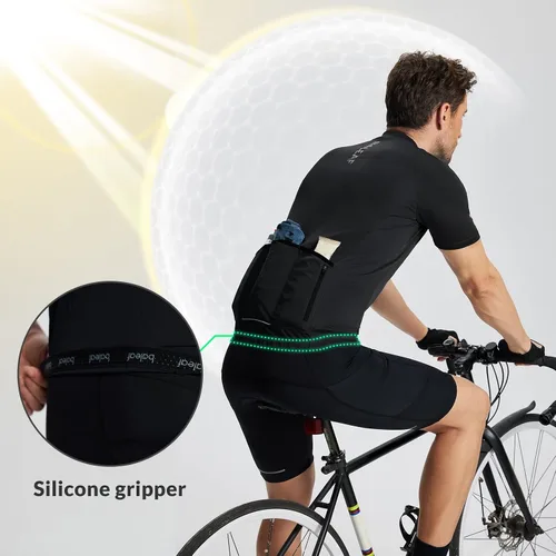 Vista 4 de BALEAF Camiseta de ciclismo para hombre, manga corta, camisetas de ciclismo de bicicleta, camiseta con cremallera completa, 3+1 bolsillos, UPF50+