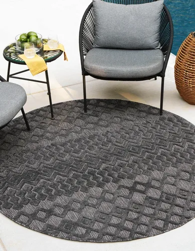 Vista 22 de Unique Loom Alfombra de área de la colección texturizada Trellis para exteriores, color osage, 2 x 3 pies, rectangular, color aguamarina