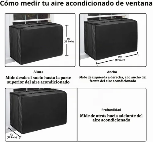 Vista 2 de Cubiertas de aire acondicionado para unidades de ventana, cubierta de aire acondicionado para unidad exterior de invierno al aire libre, resistente