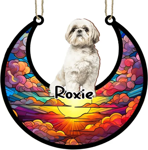 Vista 76 de LOVELYPOD Adorno de Navidad personalizado para perro pastor australiano, atrapasoles conmemorativo, adorno de Navidad de pastor australiano
