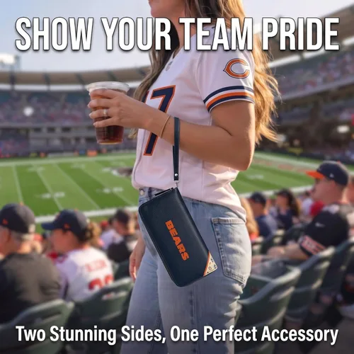 Vista 6 de Cartera organizadora NFL de cierre curvo, Azul marino Chicago Bears