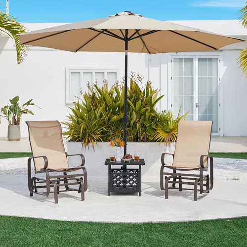 Vista 2 de Yaheetech Juego de 1 mecedora para exteriores con asiento tipo cabestrillo